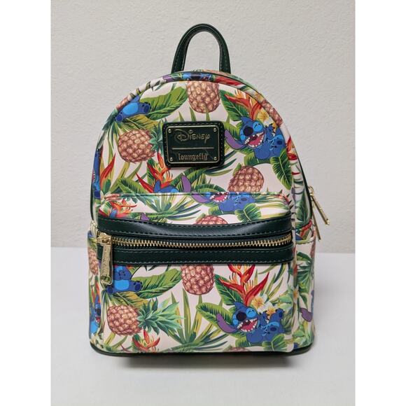 Disney Loungefly Lilo & Stitch Hawaiian Pineapple All Over Print Mini Backpack main image 16